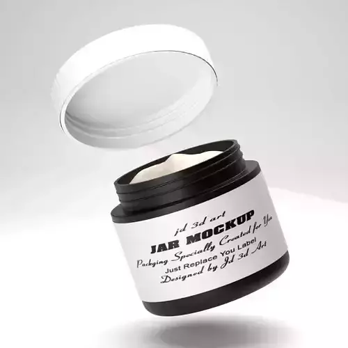 Black Plastic Facial Jar Mock-up 3D model