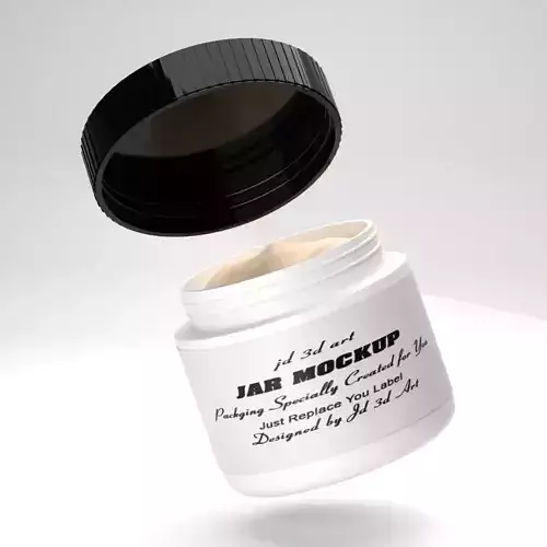 Facial Jar White Plastic 3d mockup