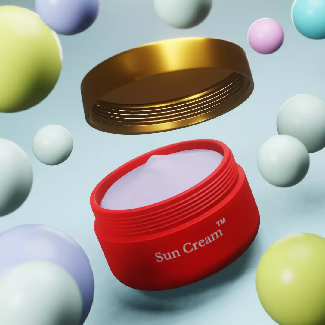 Facial Cosmetic Jar Mock-up Plastic Free 3D model