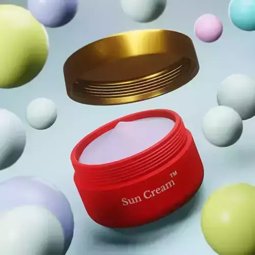 Facial Cosmetic Jar Mock-up Plastic  Free 3D model