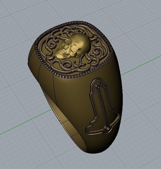 Masonic ring 3D print model_15