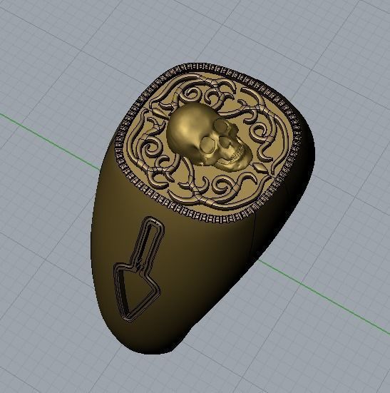 Masonic ring 3D print model_14