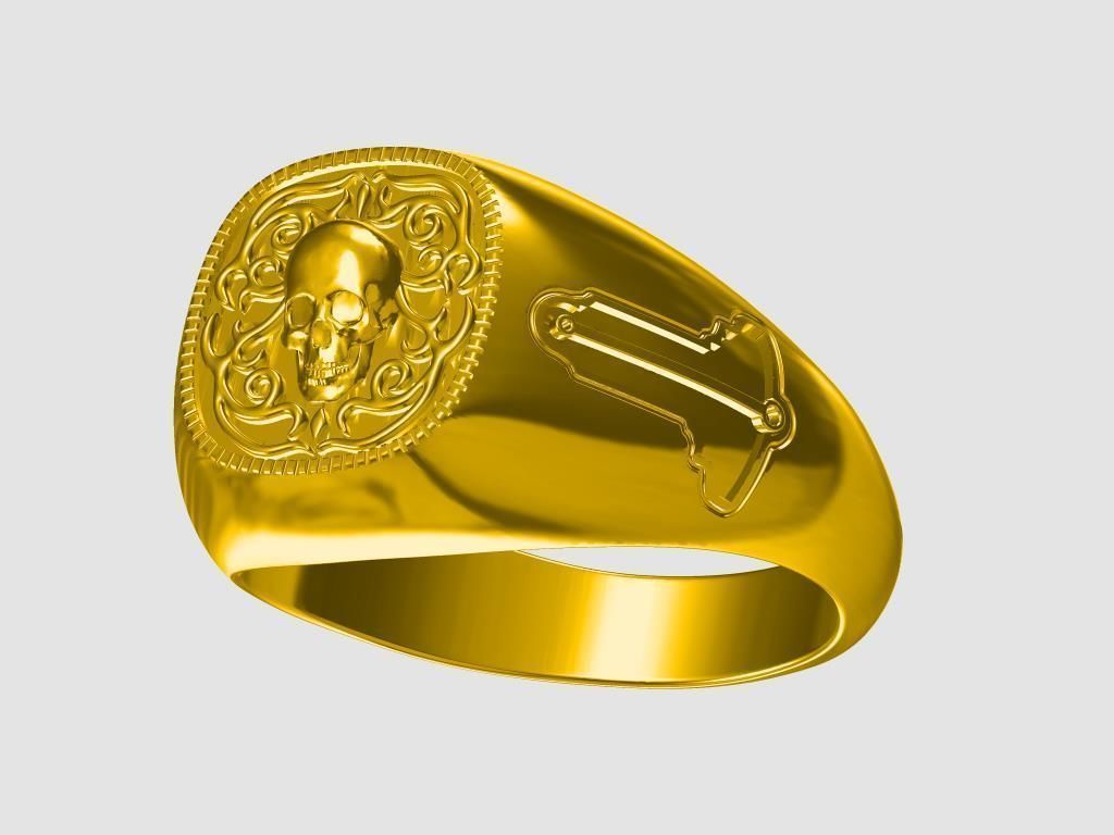 Masonic ring 3D print model_4