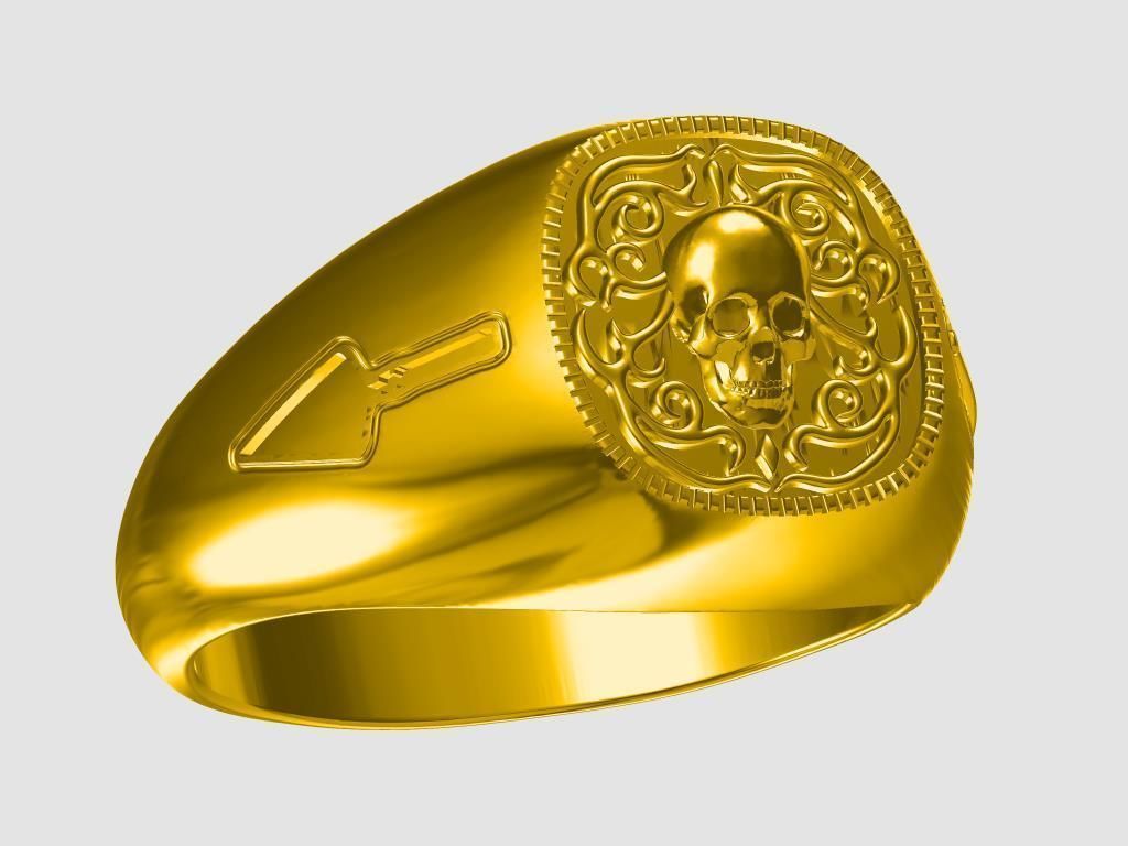Masonic ring 3D print model_2