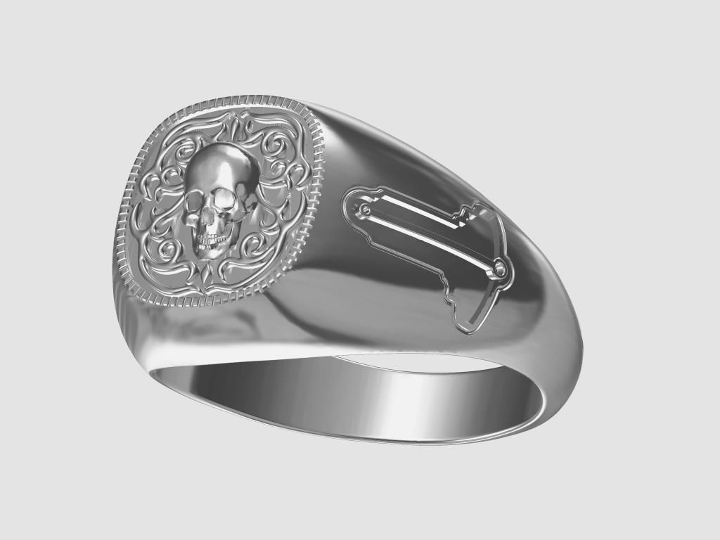 Masonic ring 3D print model_9