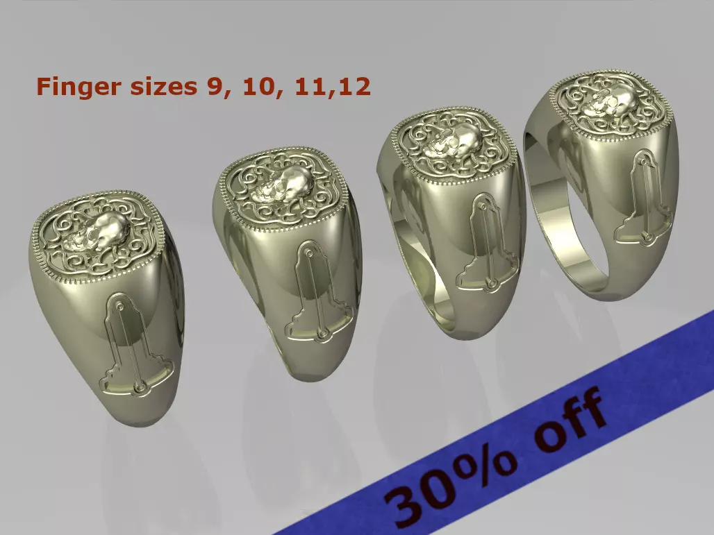 Masonic ring 3D print model_0