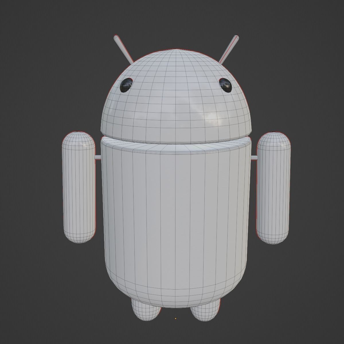 Android Robot 07 Low-poly 3D model_10