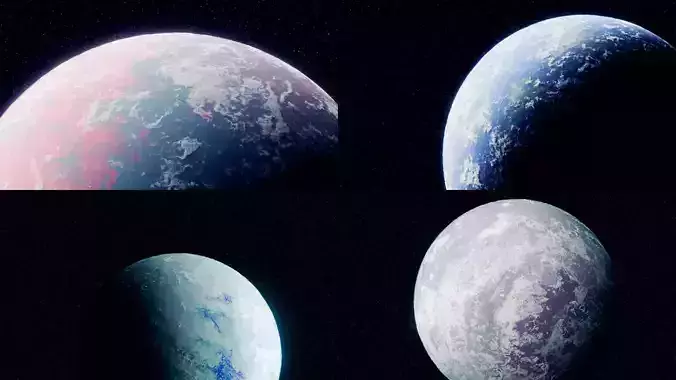Customizable Realistic Planet Model  Low-poly 3D model Customizable Realistic Planet Model  Low-poly 3D model