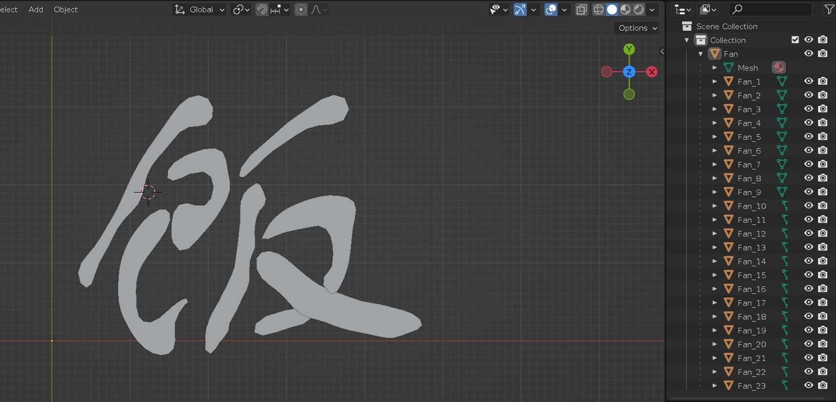 Chinese scripts  for education animation Low-poly 3D model_23