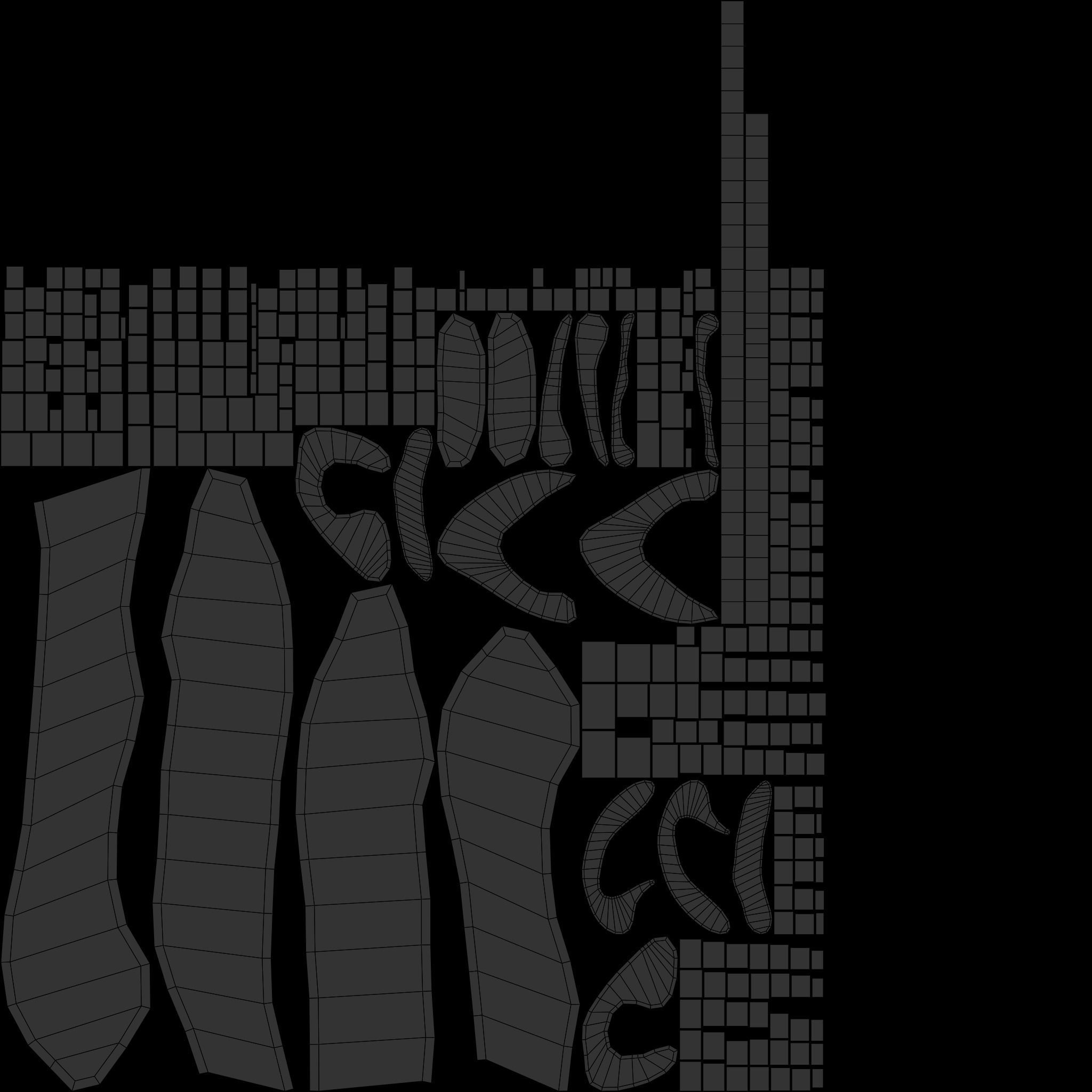 Chinese scripts  for education animation Low-poly 3D model_10