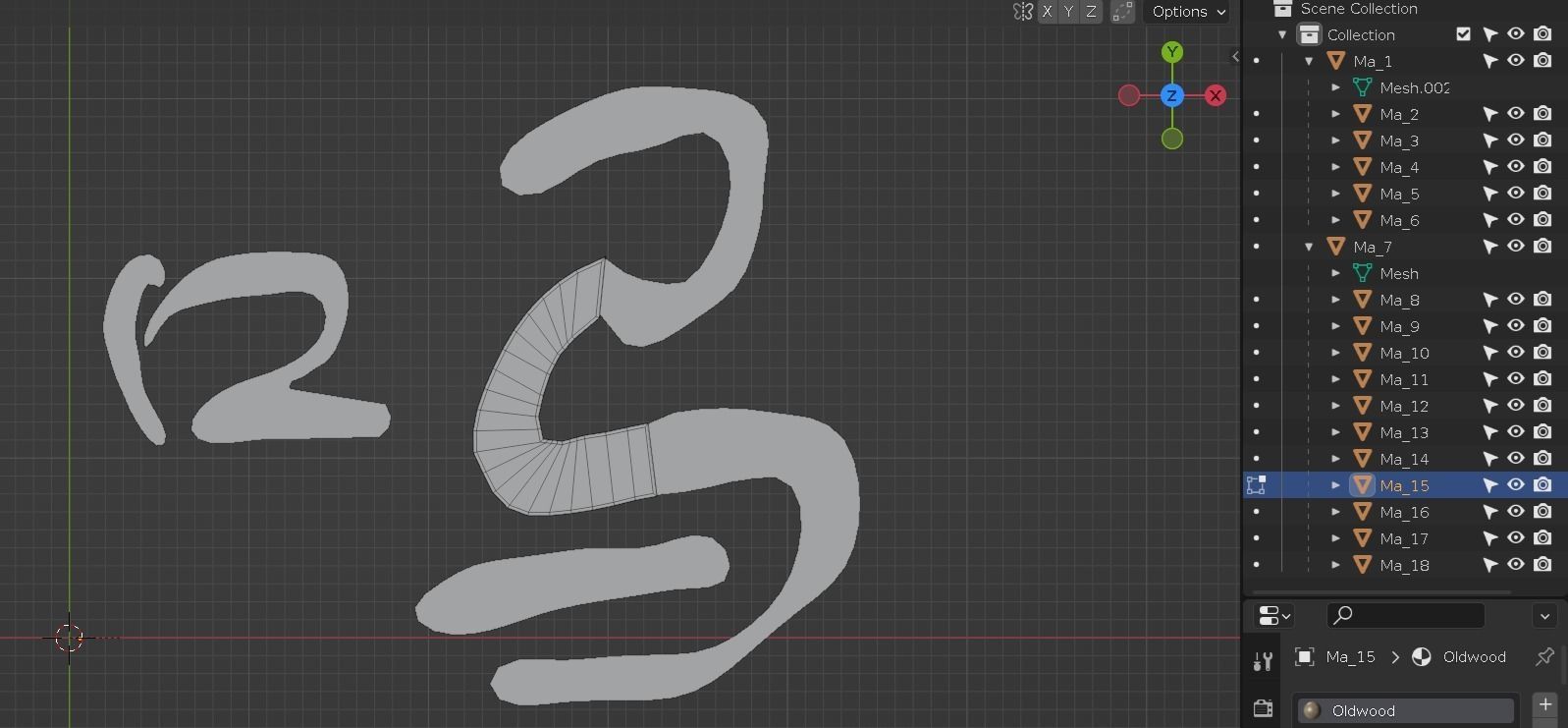 Chinese scripts  for education animation Low-poly 3D model_24