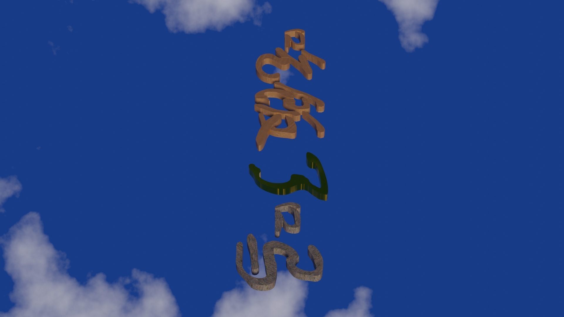 Chinese scripts  for education animation Low-poly 3D model_3