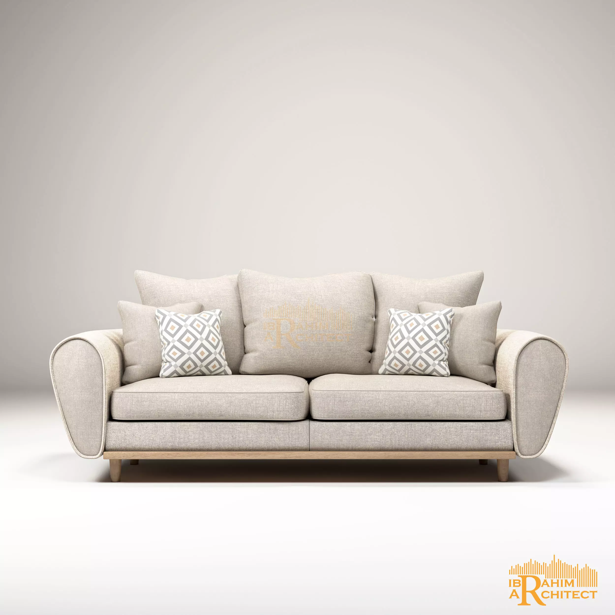 Elegant Modern Sofa Free 3D model