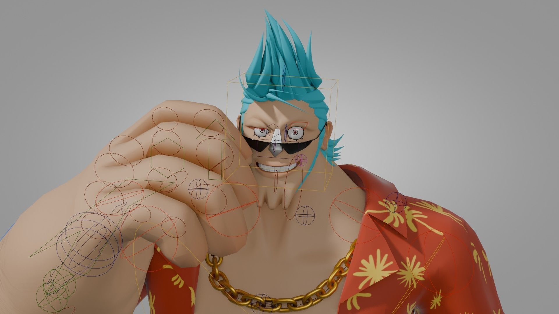 One Piece Franky Character Rig 3D model_3