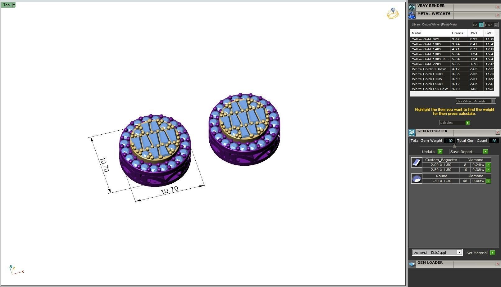 Custom Fully Round shape Diamond Studs - Ice out Earring Unisex 3D print model_6