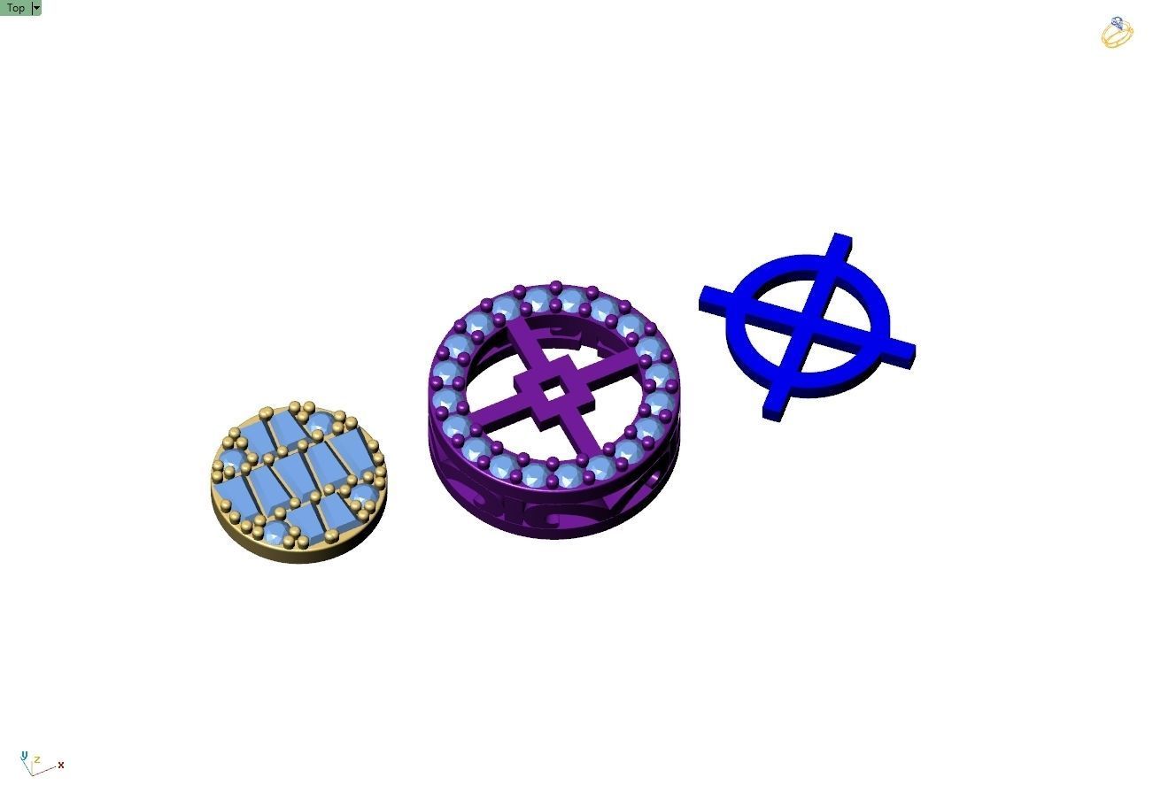 Custom Fully Round shape Diamond Studs - Ice out Earring Unisex 3D print model_14