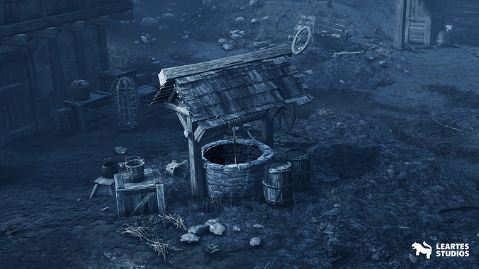 Demonic Village Environment Low-poly 3D model 5