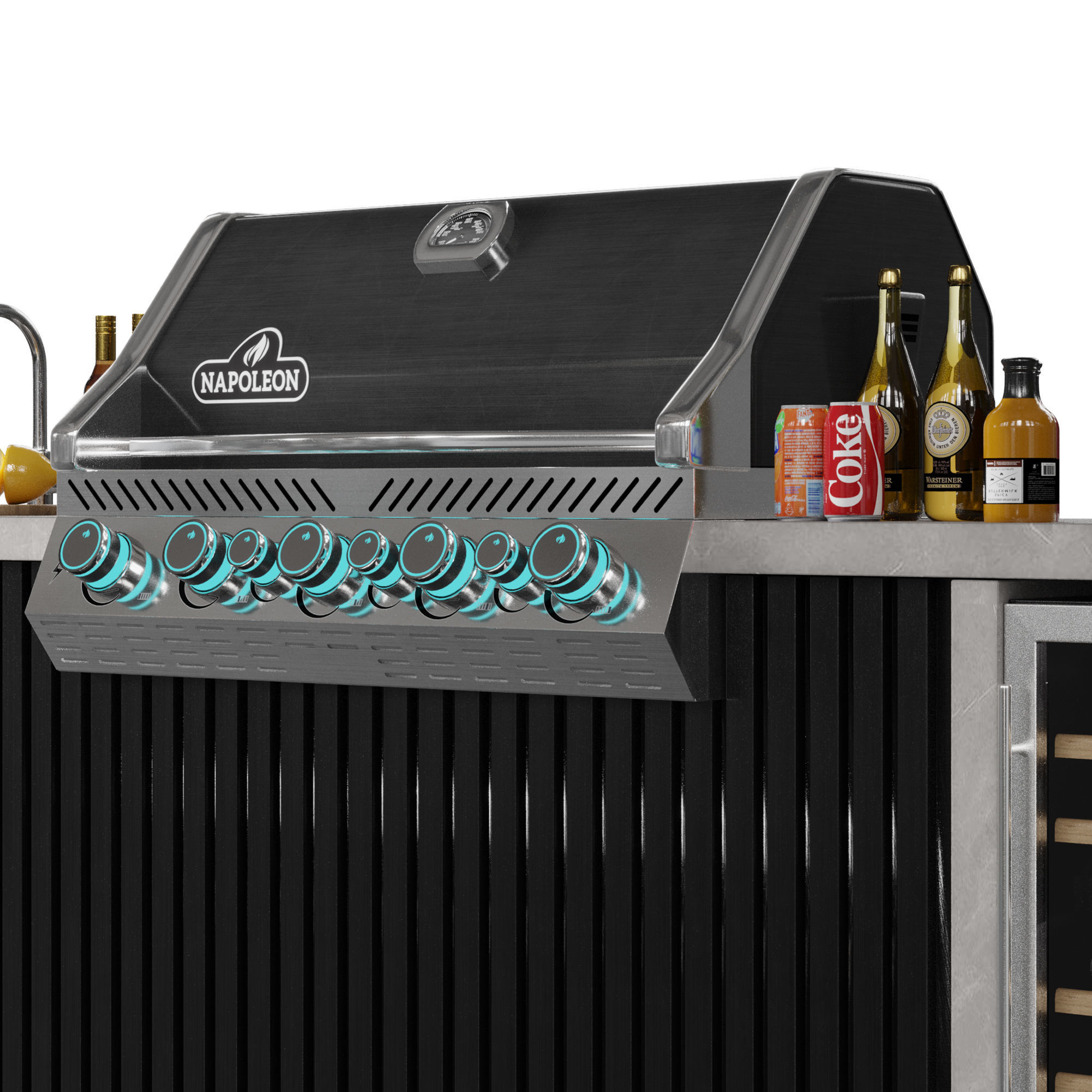 Outdoor Kitchen with Grill 3D model_3