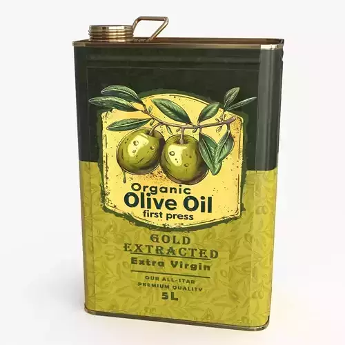 Olive Oil Can Big Low-poly 3D model