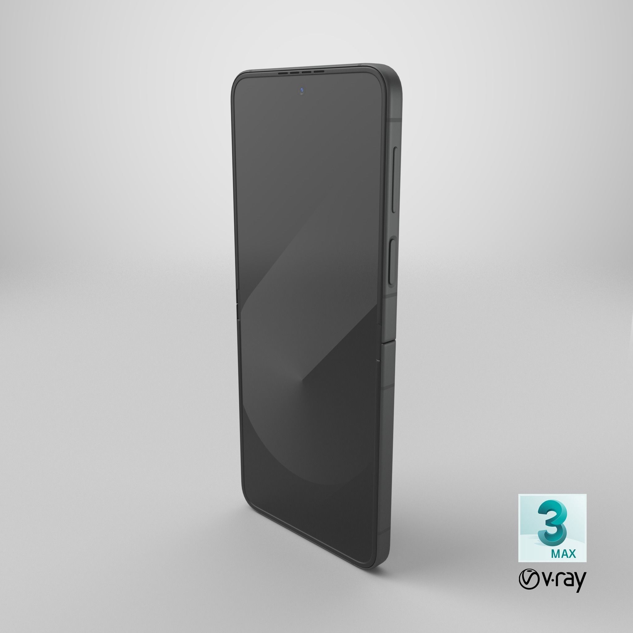 Samsung Galaxy Z Flip 6 Crafted Black Low-poly 3D model_22