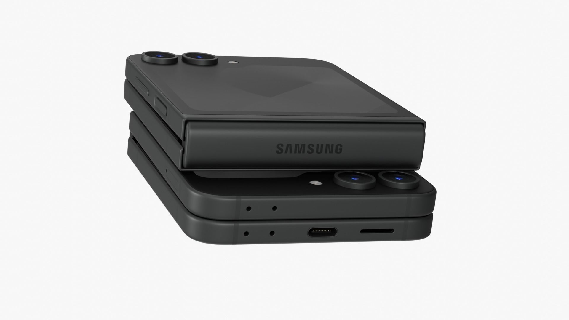 Samsung Galaxy Z Flip 6 Crafted Black Low-poly 3D model_8