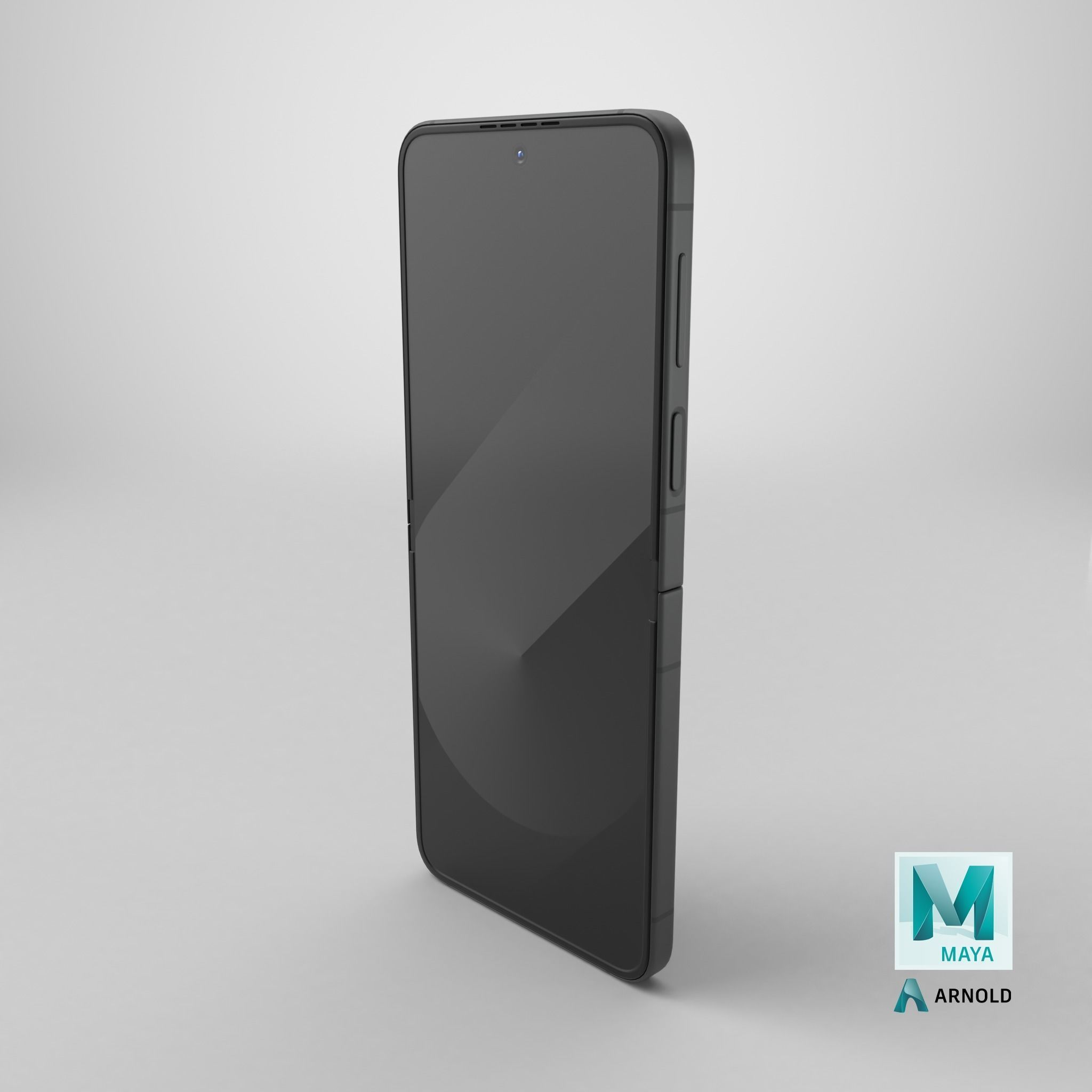 Samsung Galaxy Z Flip 6 Crafted Black Low-poly 3D model_25