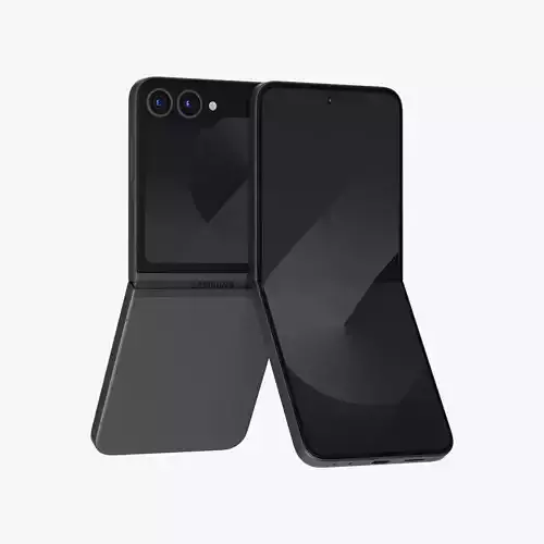 Samsung Galaxy Z Flip 6 Crafted Black Low-poly 3D model