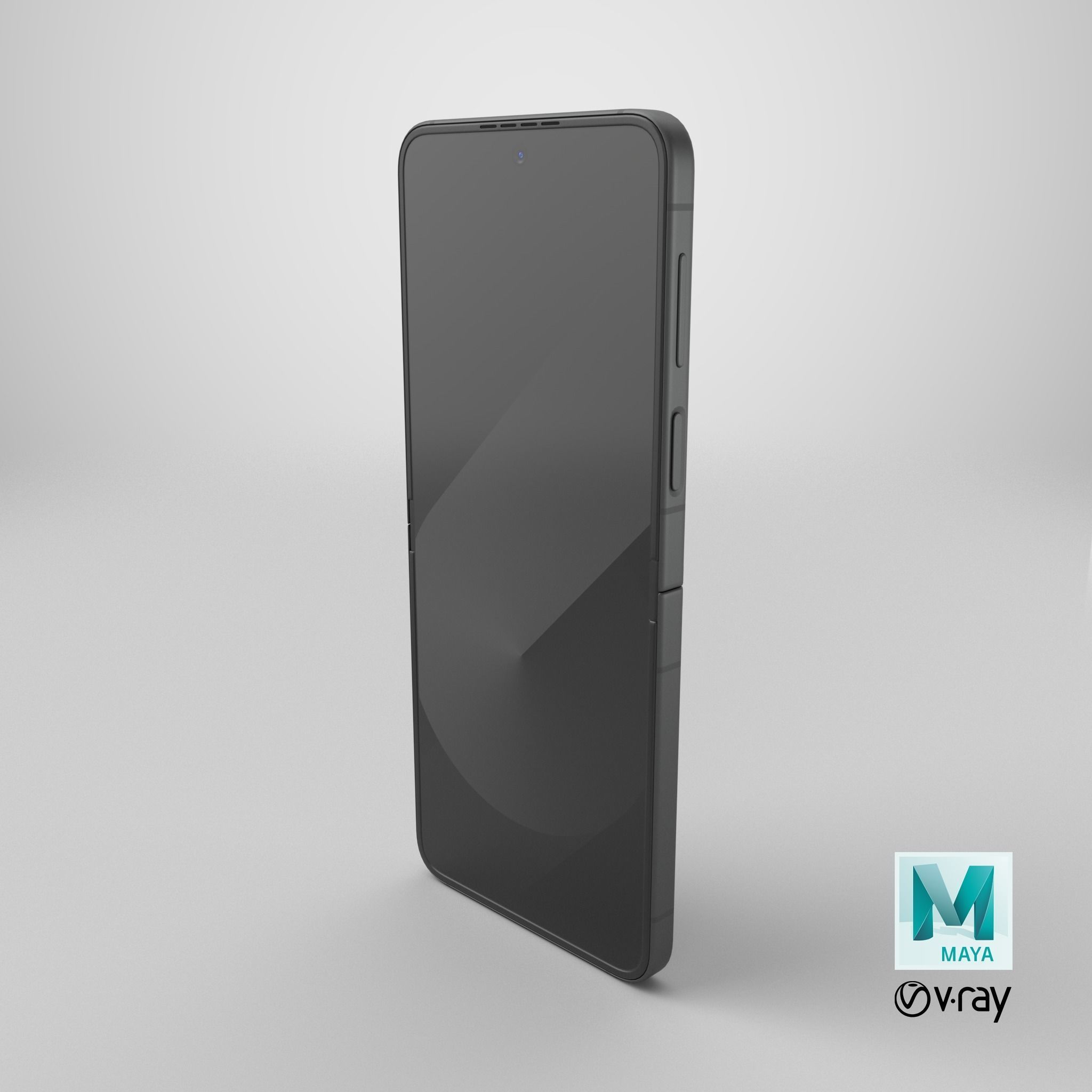 Samsung Galaxy Z Flip 6 Crafted Black Low-poly 3D model_21