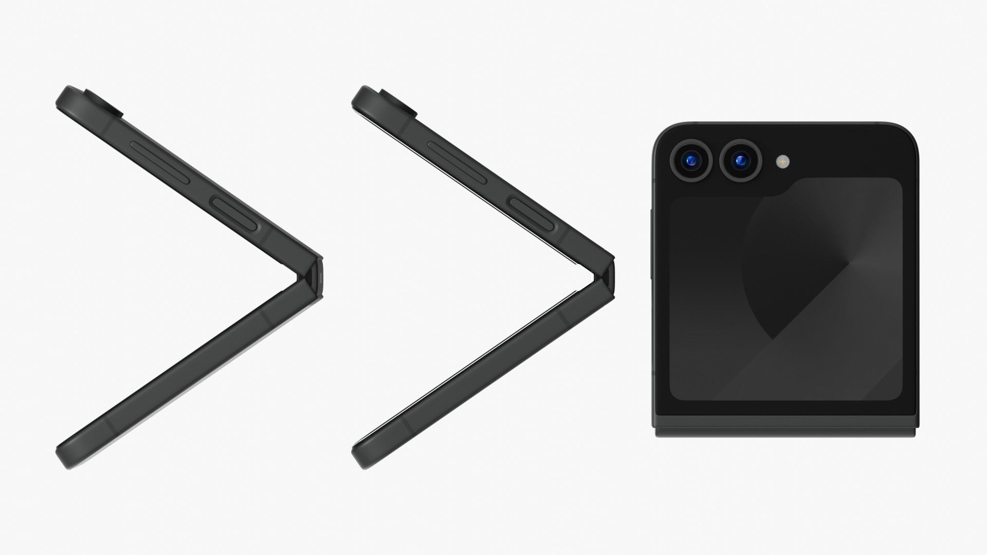 Samsung Galaxy Z Flip 6 Crafted Black Low-poly 3D model_9