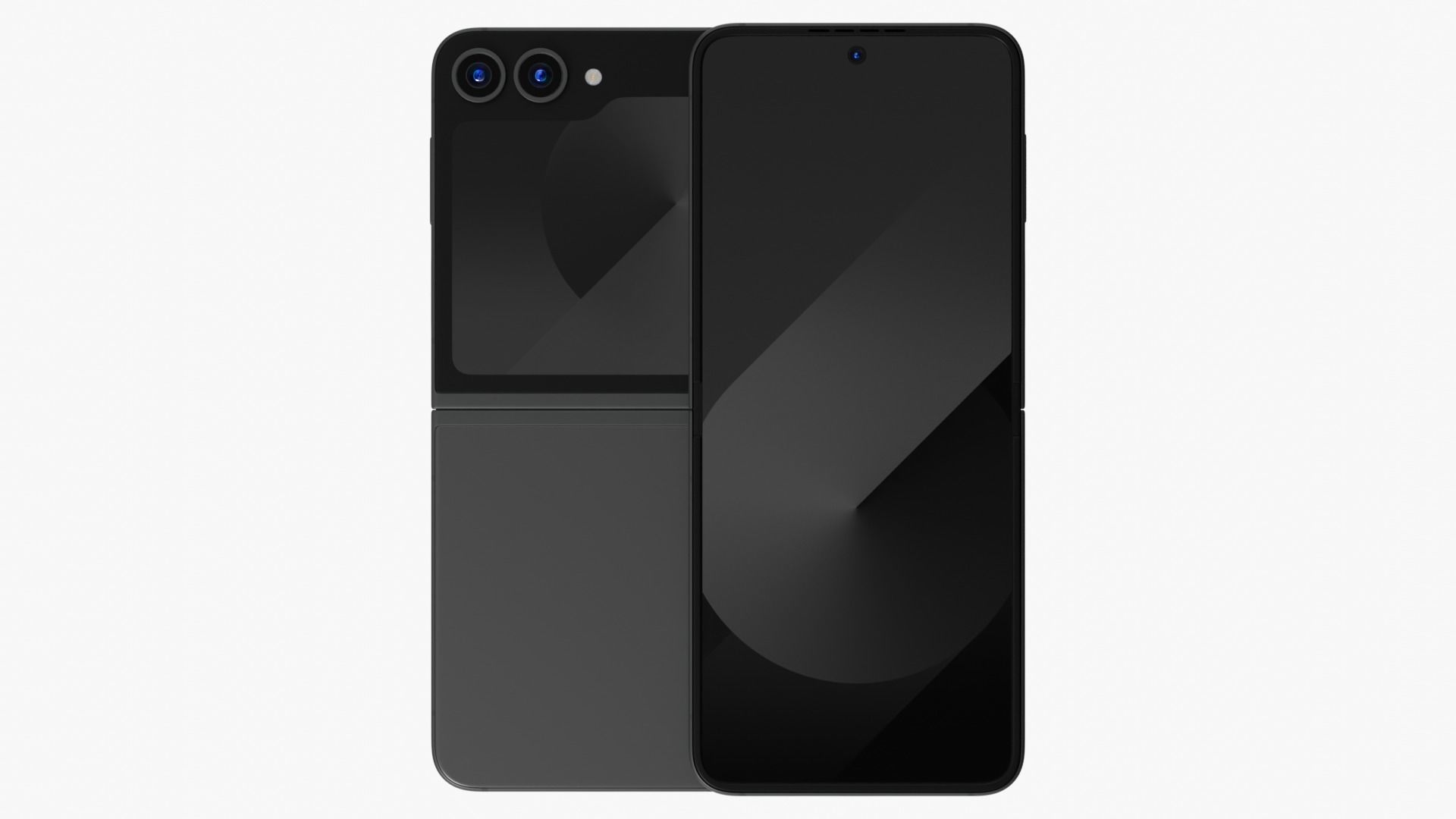 Samsung Galaxy Z Flip 6 Crafted Black Low-poly 3D model_2