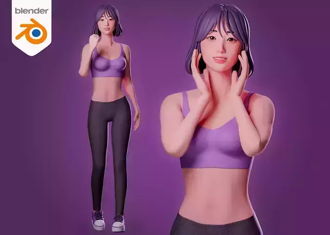 Woman in sportswear - Rigged