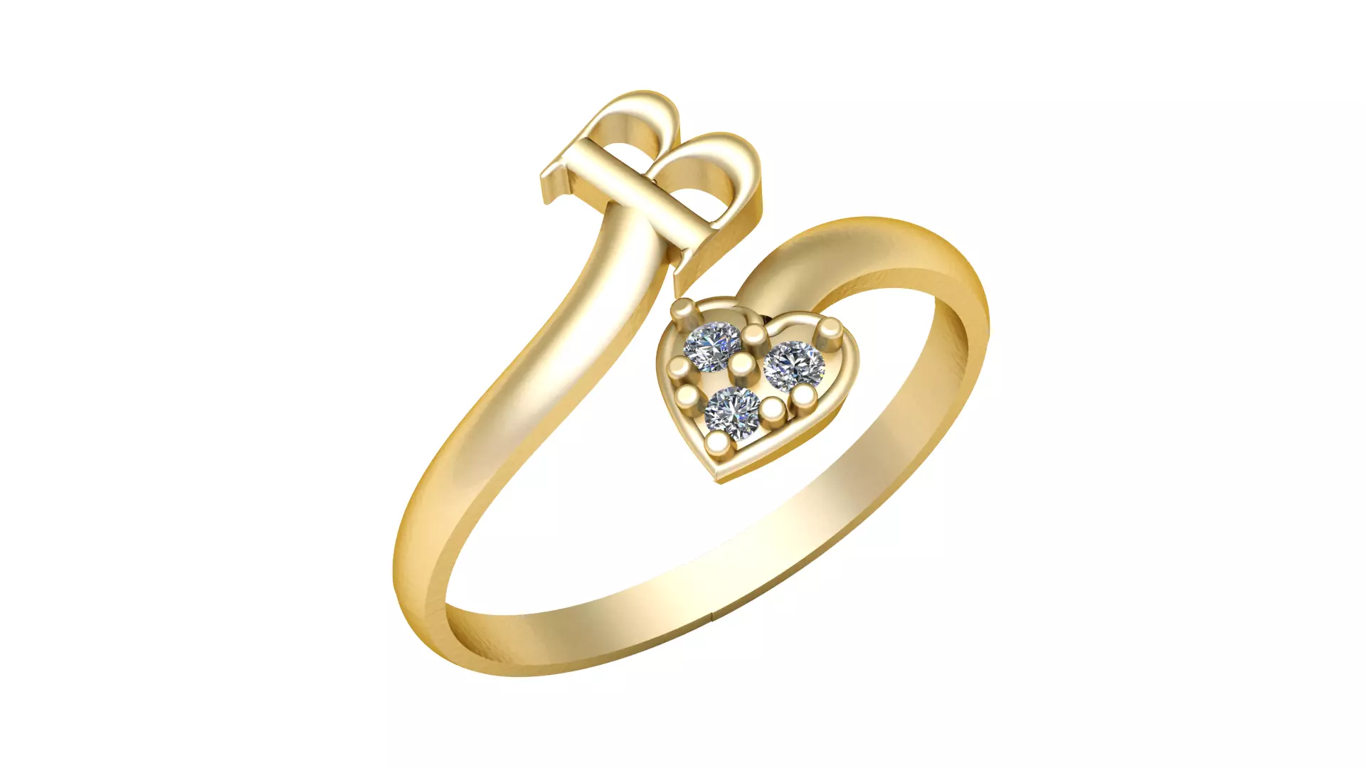 Satylish Proposal Alphabets Ring 3d Printable Model 3D print model