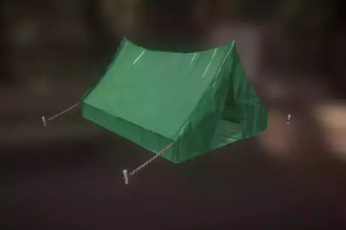 Green Tent Game Ready Low Poly PBR VR AR