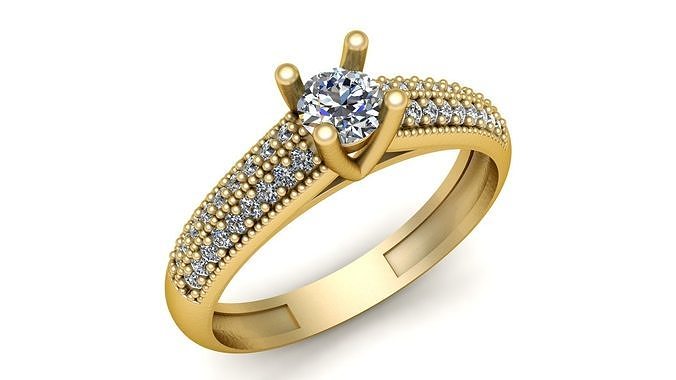 Solitaire Engagement Diamond ring 3d Printable Model 3D print model
