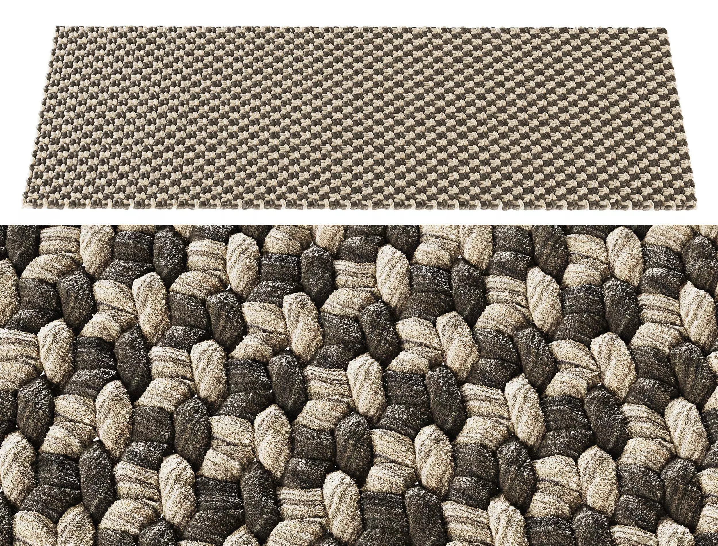 Rope Wicker Rectangle Carpet V2  3D model_0