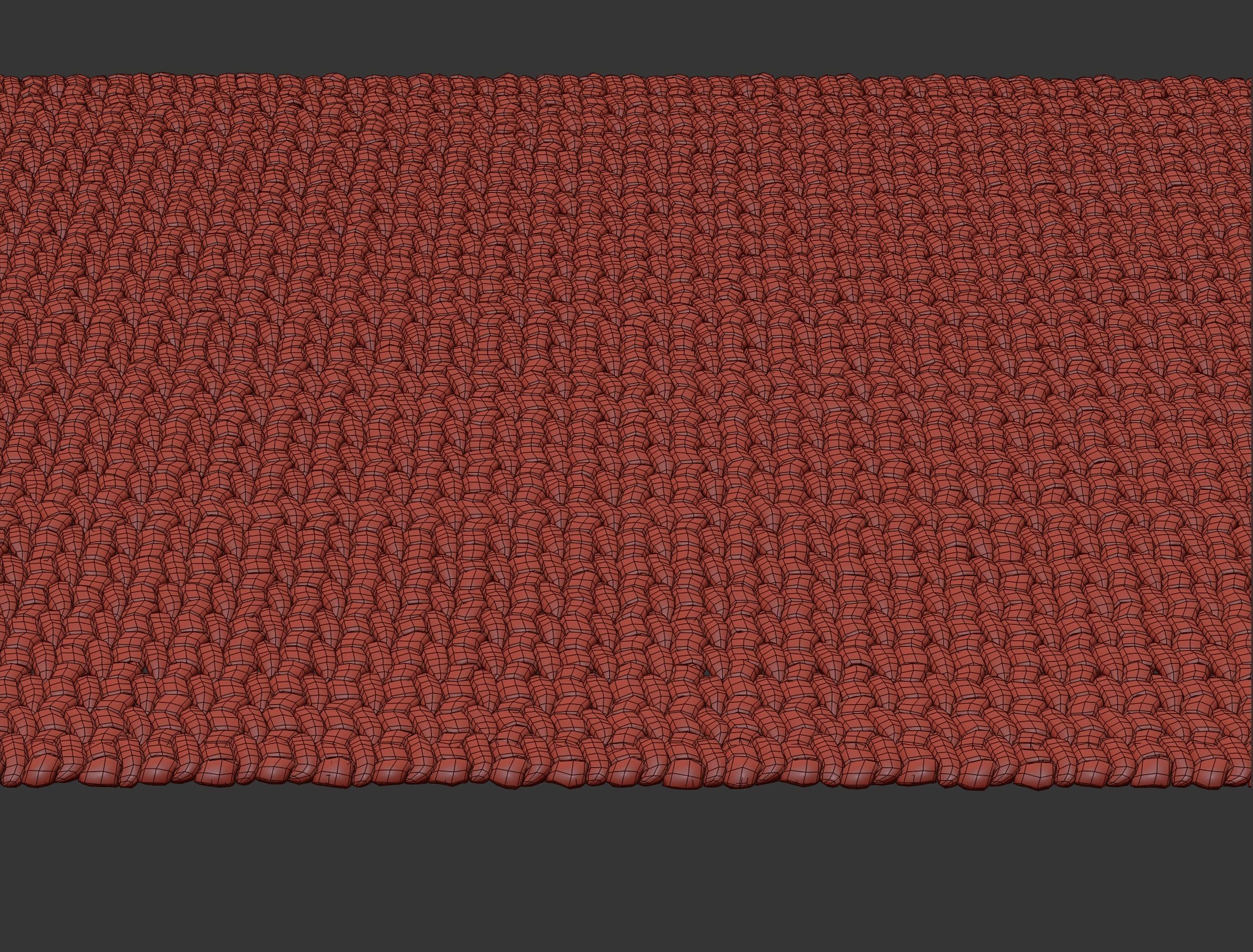 Rope Wicker Rectangle Carpet V2  3D model_9