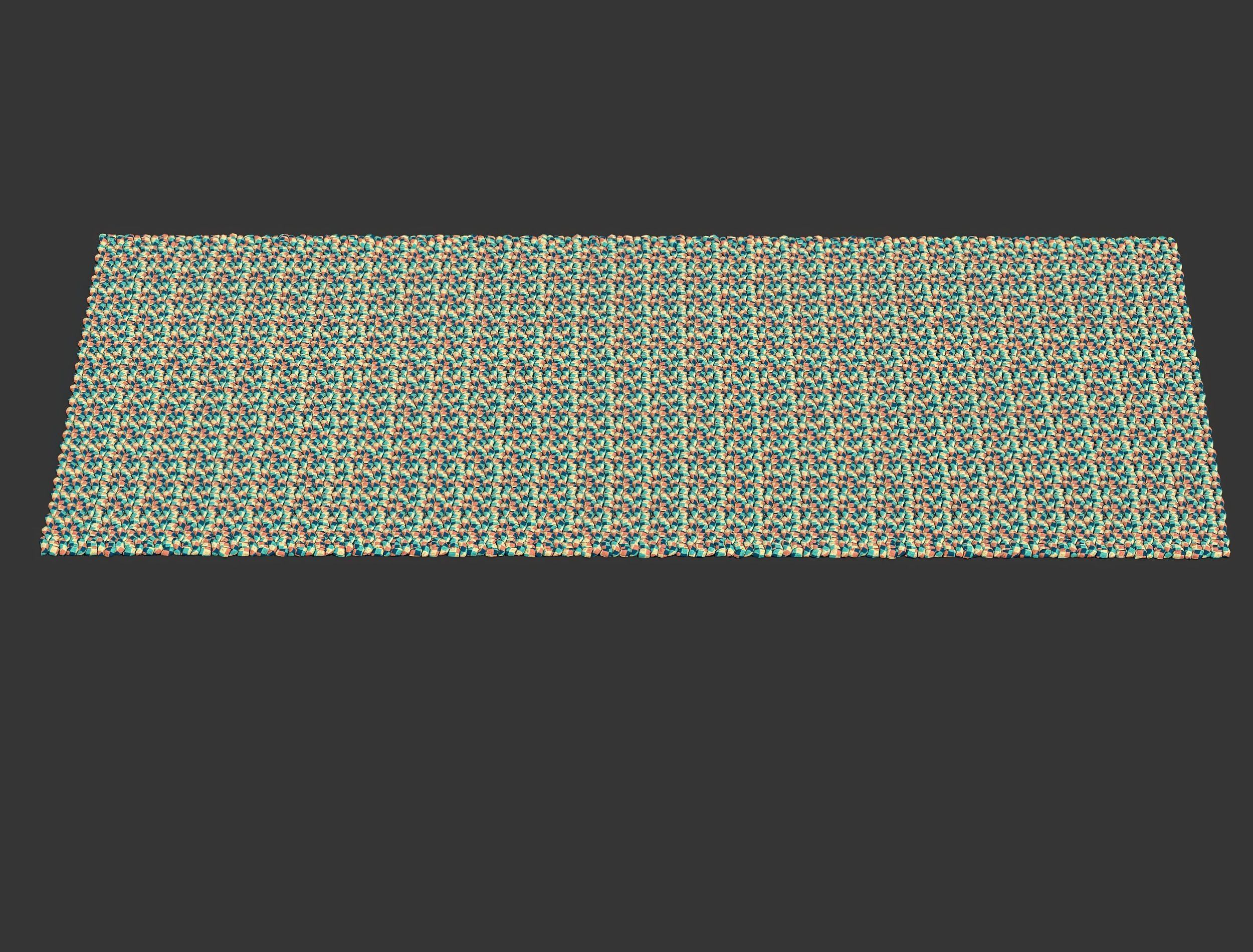 Rope Wicker Rectangle Carpet V2  3D model_7