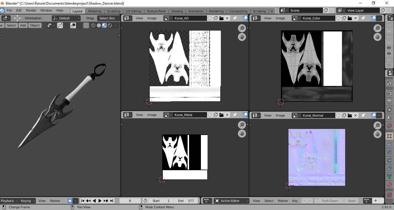 Shadow Dancer Game Character Low-poly 3D model_17