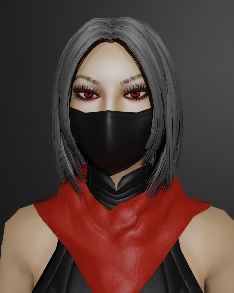 Shadow Dancer Game Character Low-poly 3D model_2