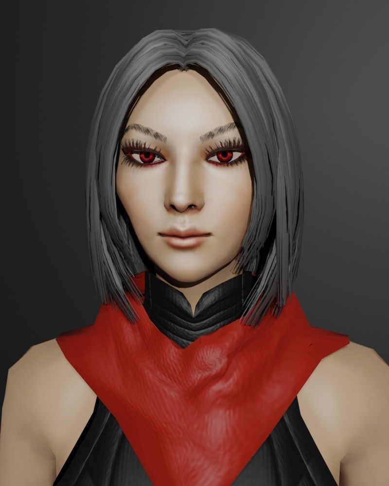 Shadow Dancer Game Character Low-poly 3D model_10