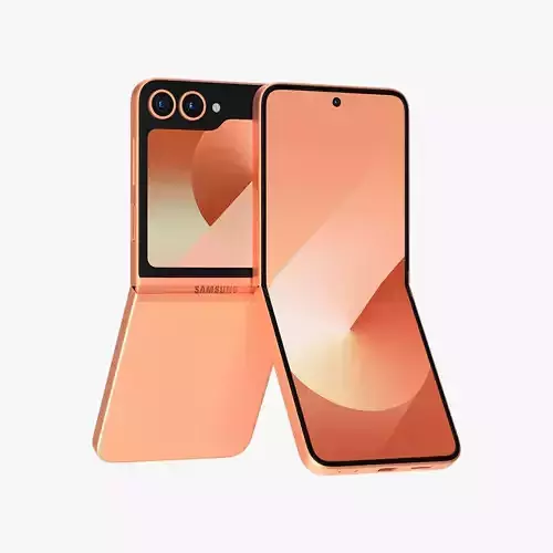 Samsung Galaxy Z Flip 6 Peach Low-poly 3D model