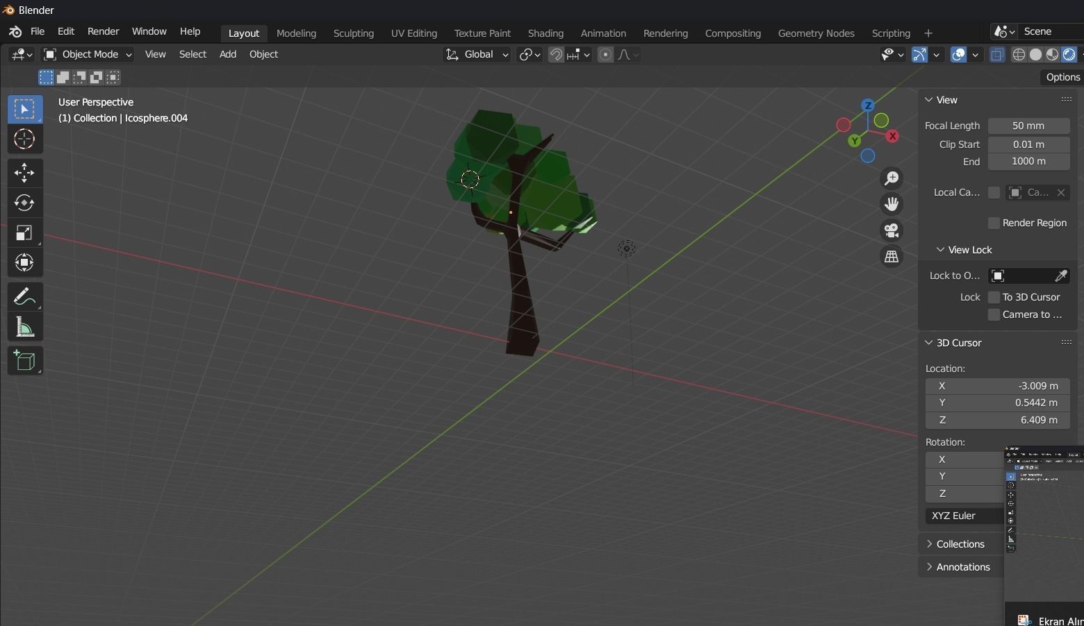 blender cute Low Poly Tree Free low-poly 3D model_13