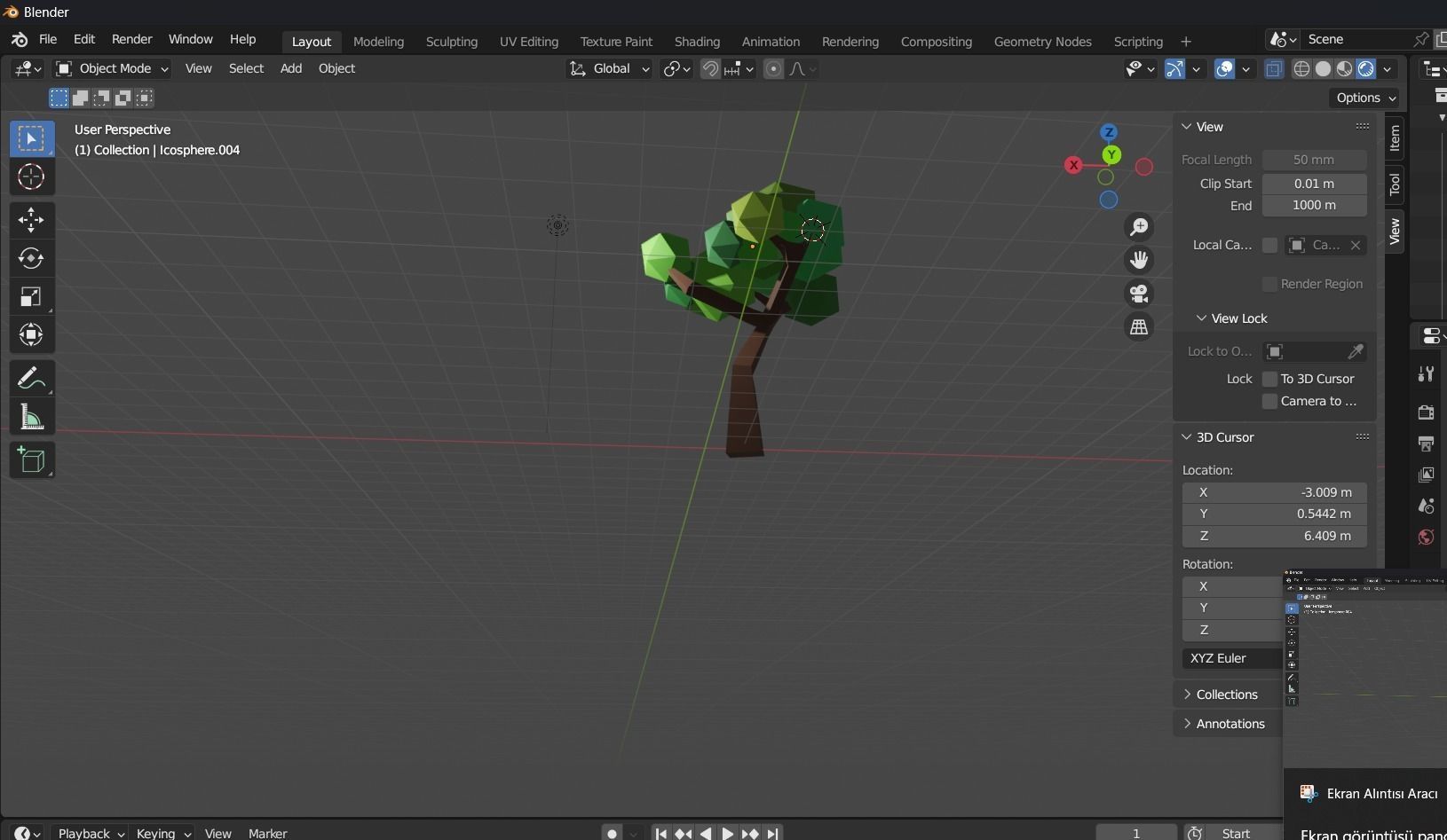 blender cute Low Poly Tree Free low-poly 3D model_11