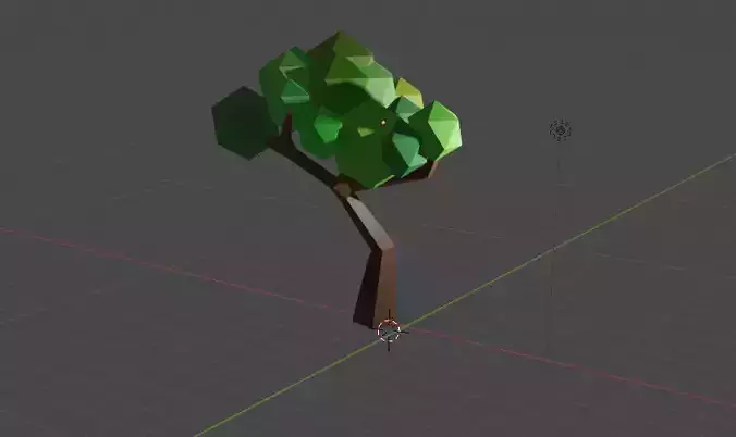 blender cute Low Poly Tree