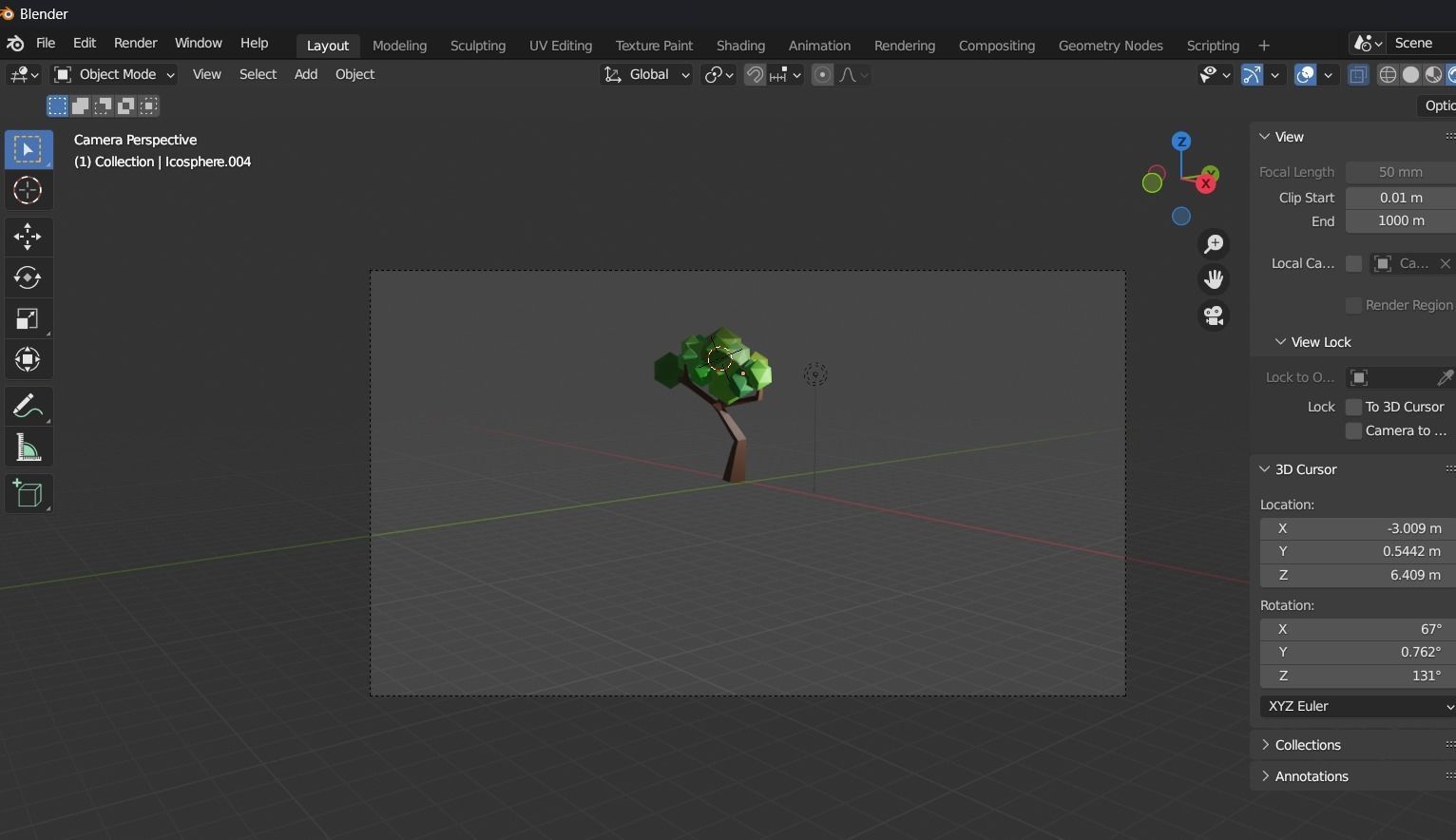 blender cute Low Poly Tree Free low-poly 3D model_10
