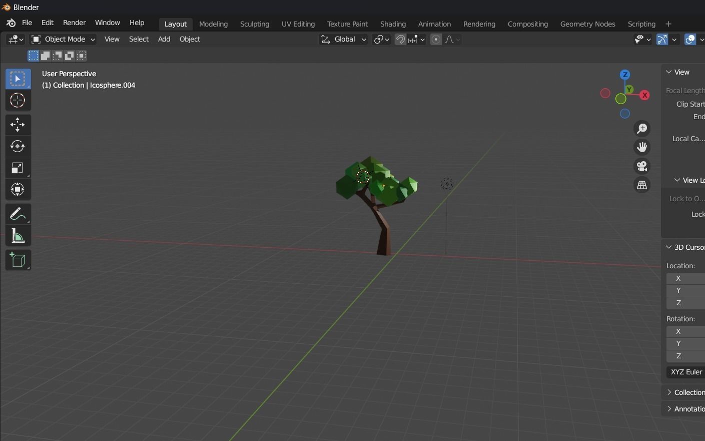 blender cute Low Poly Tree Free low-poly 3D model_6