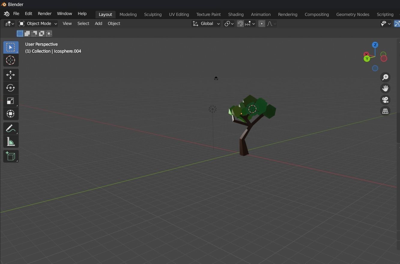 blender cute Low Poly Tree Free low-poly 3D model_3