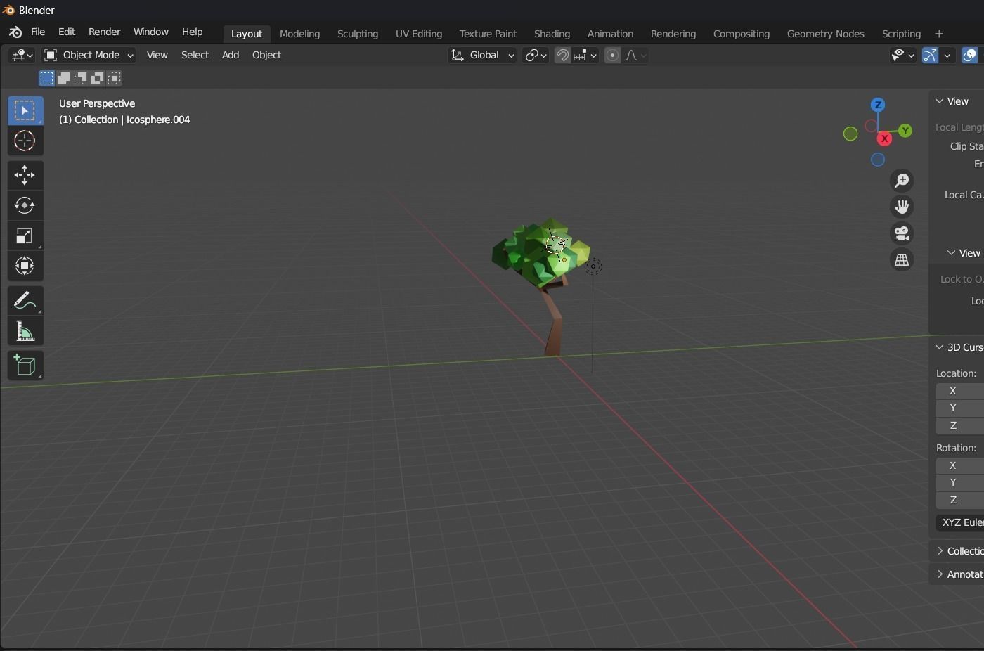 blender cute Low Poly Tree Free low-poly 3D model_5