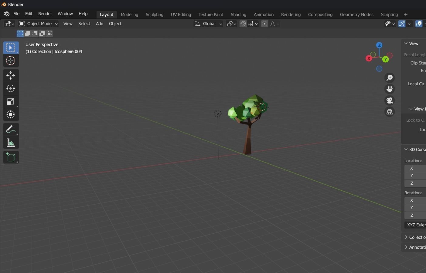 blender cute Low Poly Tree Free low-poly 3D model_4