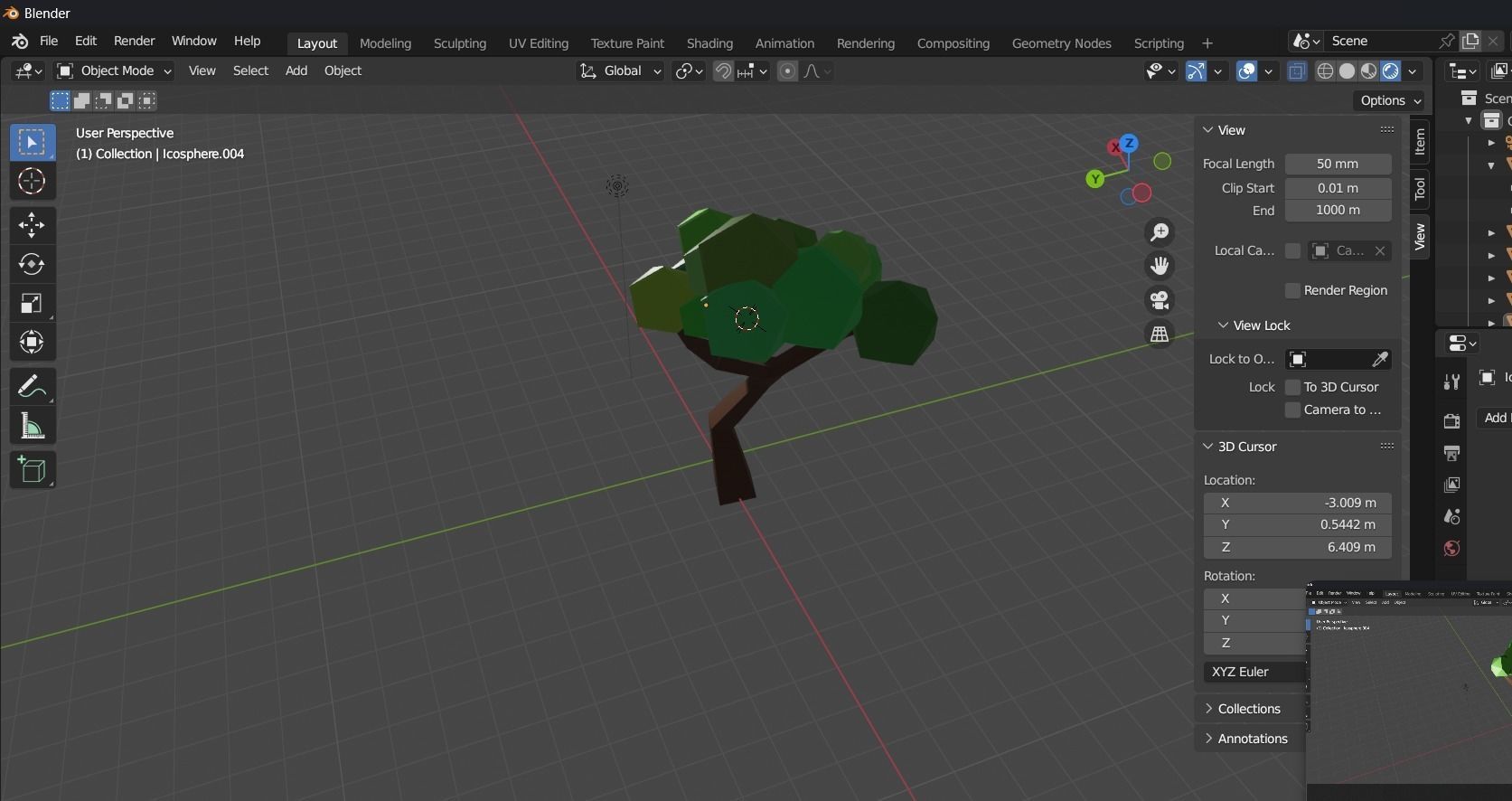 blender cute Low Poly Tree Free low-poly 3D model_16